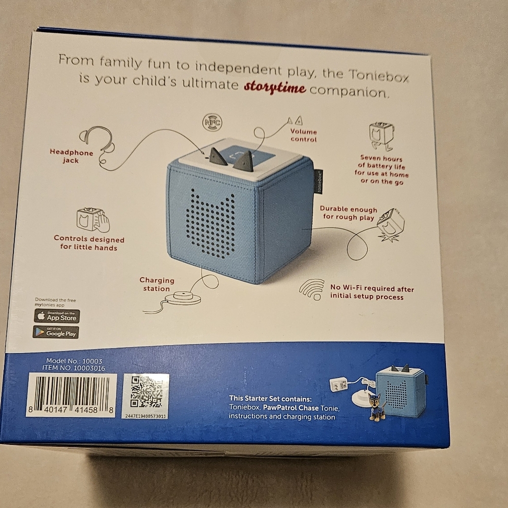 Brand New Blue Toniebox Starter Set with Paw Patrol Chase Tonie - Picture 3 of 6